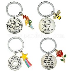 Bees Alloy Enamel & Rhinestone Keychain&nbsp;KEYC-YW00071-01