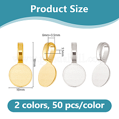 100Pcs 2 Colors Tibetan Style Alloy Glue On Flat Pad Pendant Bails&nbsp;FIND-DC0006-85