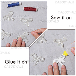 Rhinestone & Felt & Iron Bowknot Patches&nbsp;PATC-WH20018-003