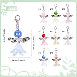 Angel Acrylic & Glass Beads Pendant Decorations&nbsp;HJEW-TAC0045