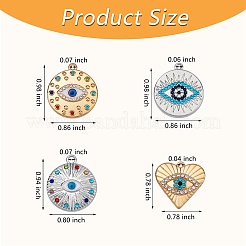 32Pcs 8 Style Rack Plating Alloy Enamel Pendants&nbsp;FIND-SZ0006-02