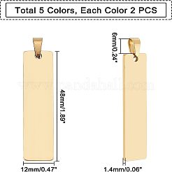 10Pcs 5 Colors PVD Vacuum Plating 304 Stainless Steel Pendants&nbsp;STAS-UN0018-33