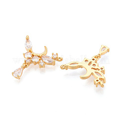 Brass Micro Pave Cubic Zirconia Pendants&nbsp;X1-KK-N263-46G