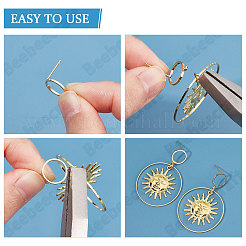 12Pcs 3 Style Brass Stud Earring Findings with Loop&nbsp;DIY-BBC0001-03