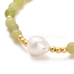 Natural Xiuyan Jade Bead Bracelets&nbsp;BJEW-E098-18G