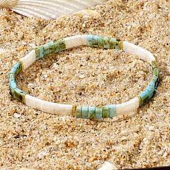 Ethnic Style Japanese Tila Glass Seed Beads Stretch Bracelets for Women&nbsp;MU4713
