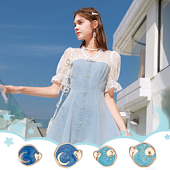 20Pcs 4 Styles 1-Hole Zinc Alloy Shank Buttons&nbsp;BUTT-OC0001-63