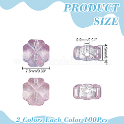 200Pcs 2 Colors Transparent Glass Beads&nbsp;GLAA-WR0001-16