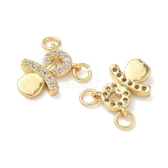 Brass Micro Pave Clear Cubic Zirconia Charms&nbsp;KK-P342-10G