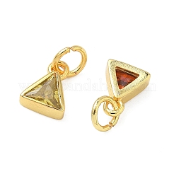 Brass Micro Pave Cubic Zirconia Pendants&nbsp;KK-L264-03G