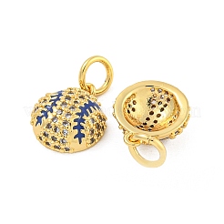 Rack Plating Brass Micro Pave Clear Cubic Zirconia Pendants&nbsp;KK-K341-66G