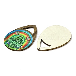 Saint Patrick's Day Single Face Printed Wood Big Pendants&nbsp;WOOD-E016-04