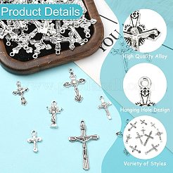100Pcs 10 Styles Tibetan Style Alloy Pendants&nbsp;FIND-CJ0005-03