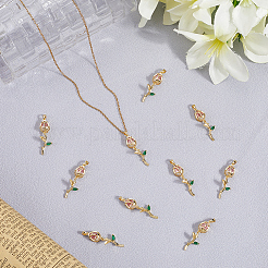 10Pcs Brass Micro Pave Cubic Zirconia Pendants&nbsp;KK-BBC0019-43