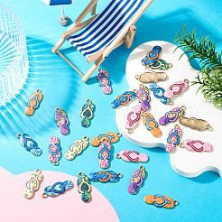 32Pcs 8 Colors Alloy Enamel Pendants&nbsp;ENAM-TA0003-96