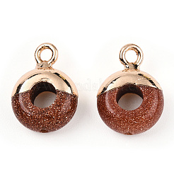 Synthetic Goldstone Flat Round/Donut Charms&nbsp;G-I347-02