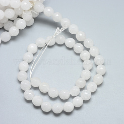 Natural White Jade Beads Strands&nbsp;X-G-R346-8mm-08