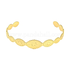 304 Stainless Steel Open Cuff Bangles for Women&nbsp;STAS-D016-01G