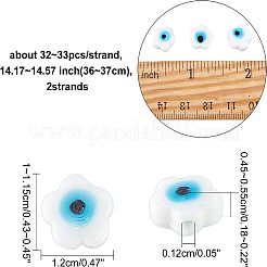 Handmade Evil Eye Lampwork Beads Strands&nbsp;LAMP-FH0001-11