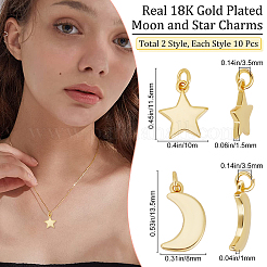 20Pcs 2 Style Brass Pendants&nbsp;KK-BBC0002-53