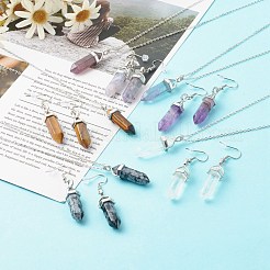 Bullet Shaped Natural Mixed Gemstone Jewelry Sets&nbsp;SJEW-JS01204
