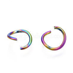 Ion Plating(IP) Rainbow Color 304 Stainless Steel Open Jump Rings&nbsp;STAS-N098-062A-01
