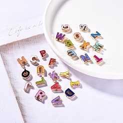 Alloy Enamel Alphabet Beads&nbsp;ENAM-R055-01-RS