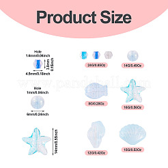 89G 6 Styles Transparent Spray Paint Glass Beads&nbsp;GLAA-TA0003-52A