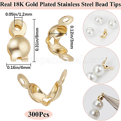 300Pcs 304 Stainless Steel Bead Tips&nbsp;STAS-BBC0005-78