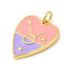 Brass Enamel Pendants&nbsp;KK-Z077-01G-02
