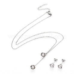 Flower 304 Stainless Steel Jewelry Sets&nbsp;SJEW-H302-13