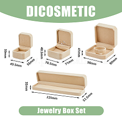 4pcs 4 styles Square & Rectangle Velvet Jewelry Gift Boxes Set&nbsp;ODIS-DC0001-02