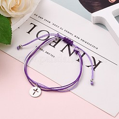 Waxed Polyester Cord Braided Bracelets&nbsp;BJEW-JB05663-01