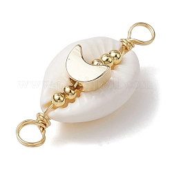 3Pcs 3 Styles Natural Cowrie Shell Copper Wire Wrapped Shell Shape Connector Charms&nbsp;PALLOY-JF02939