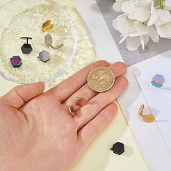 10Pcs 5 Colors 304 Stainless Steel Cuff Earrings&nbsp;EJEW-HS0001-43A