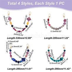 4Pcs 4 Style Resin Imitation Gemstone Beaded Bag Handles&nbsp;FIND-PH0009-46B