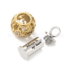 304 Stainless Steel Rhinestone Urn Ashes Pendants&nbsp;STAS-Q327-01
