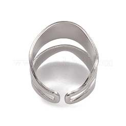Non-Tarnish 304 Stainless Steel Twist Wave Open Cuff Rings for Women&nbsp;RJEW-G285-26P