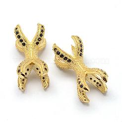 Rack Plating Brass Cubic Zirconia Beads&nbsp;ZIRC-S047-01G