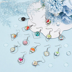 DIY Blank Dome Stainless Steel Dangle Earrings Making Kits&nbsp;DIY-AN0001-09P