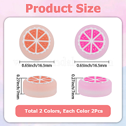 4Pcs 2 Colors Orange Shape Silicone Replacement Orange Thumb Grip Caps&nbsp;AJEW-GF0012-72