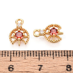 Brass Pave Cubic Zirconia Pendants&nbsp;KK-T074-92G