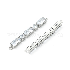 SHEGRACE Brass Pave Clear Cubic Zirconia Connector Charms&nbsp;XGRQ3P287-641P