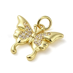 Brass Micro Pave Clear Cubic Zirconia Pendants&nbsp;KK-U005-01J-G