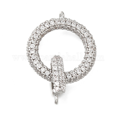 Brass Cubic Zirconia Fold Over Clasps&nbsp;KK-Q048-11P-1