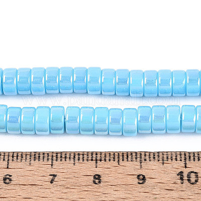 AB Color Plated Opaque Glass Beads Strands&nbsp;GLAA-T026-3x6mm-P06-1