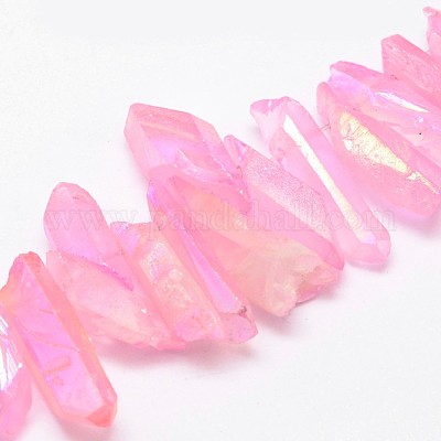 Electroplated Natural Quartz Crystal Bead Strands&nbsp;X-G-G896-03-1