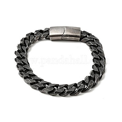 Mens Stainless Steel Twist Chain Link Bracelet Cool 19mm