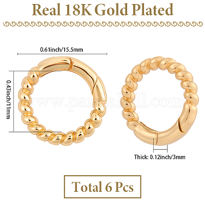6Pcs Brass Spring Gate Clasps&nbsp;FIND-SC0020-67B-1