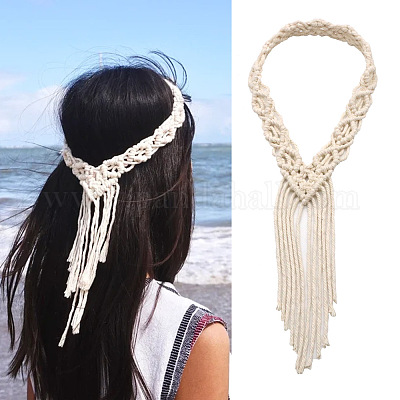 Wholesale Handmade Macrame Cotton Headband - Pandahall.com display picture 3